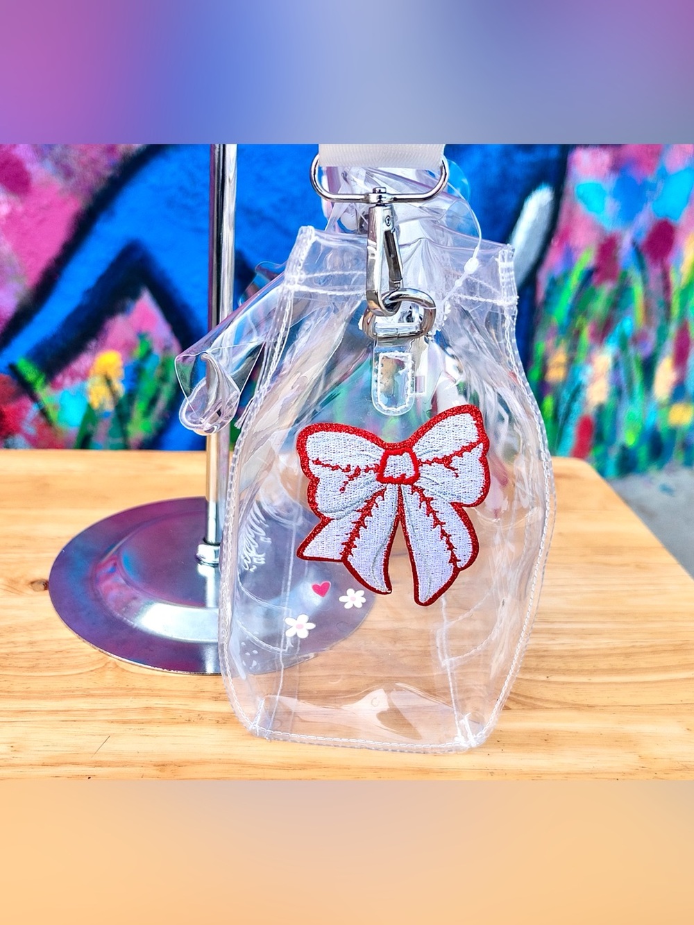 ‘GEMSTONE RIBBON’ Clear Medium Tote Bag 10” - Picture 6 of 8
